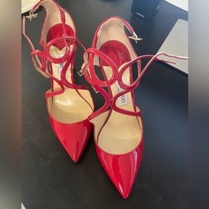 Jimmy Choo Lancer 100 Pumps RED Stunning, Like new!